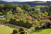 Crathes Castle garden in Autumn