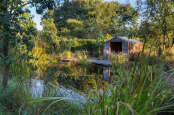 September Sunrise over the wildlife pond, Chapel Cottage