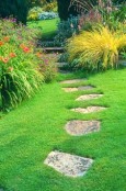 Flagstone Steps in the Lawn