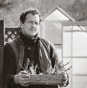 Monty Don with Dahlia tubers