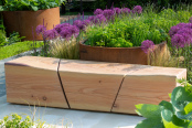 Wooden Bench with late May planting